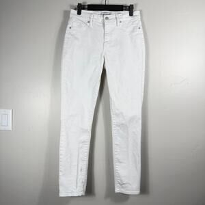 Lucky Brand Size 4/27 Solid White Denim Ava Mid-Rise Skinny Jeans 28x27 - Flaws